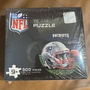 NFL New England‎ Patriots 500 Piece Team Puzzle 20" Round Sealed New in Box